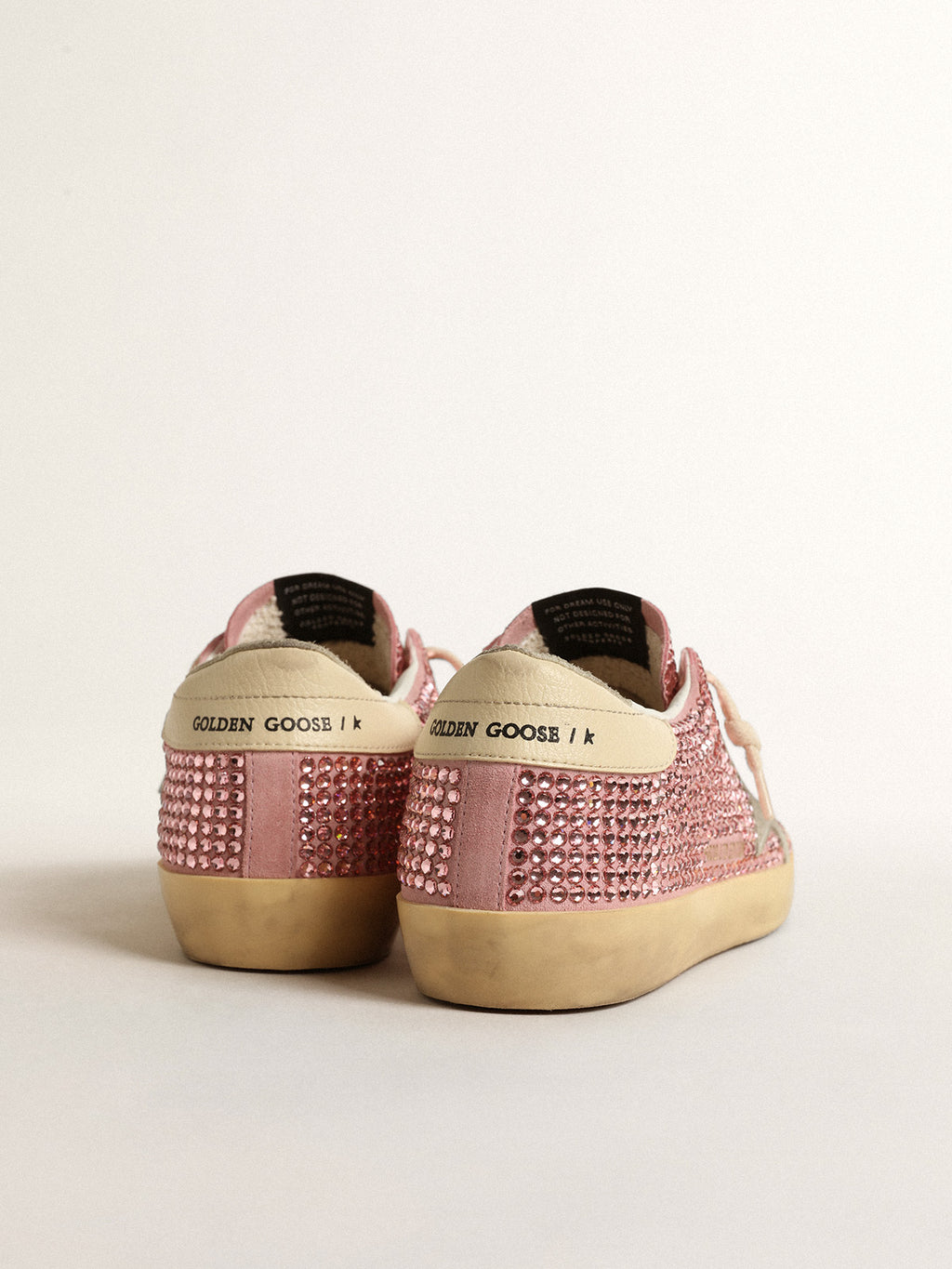 Super-Star LTD with suede star and pink Swarovski crystals| Golden Goose