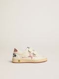 Ball Star Junior in nappa with peach-pink glitter star and heel tab| Golden Goose