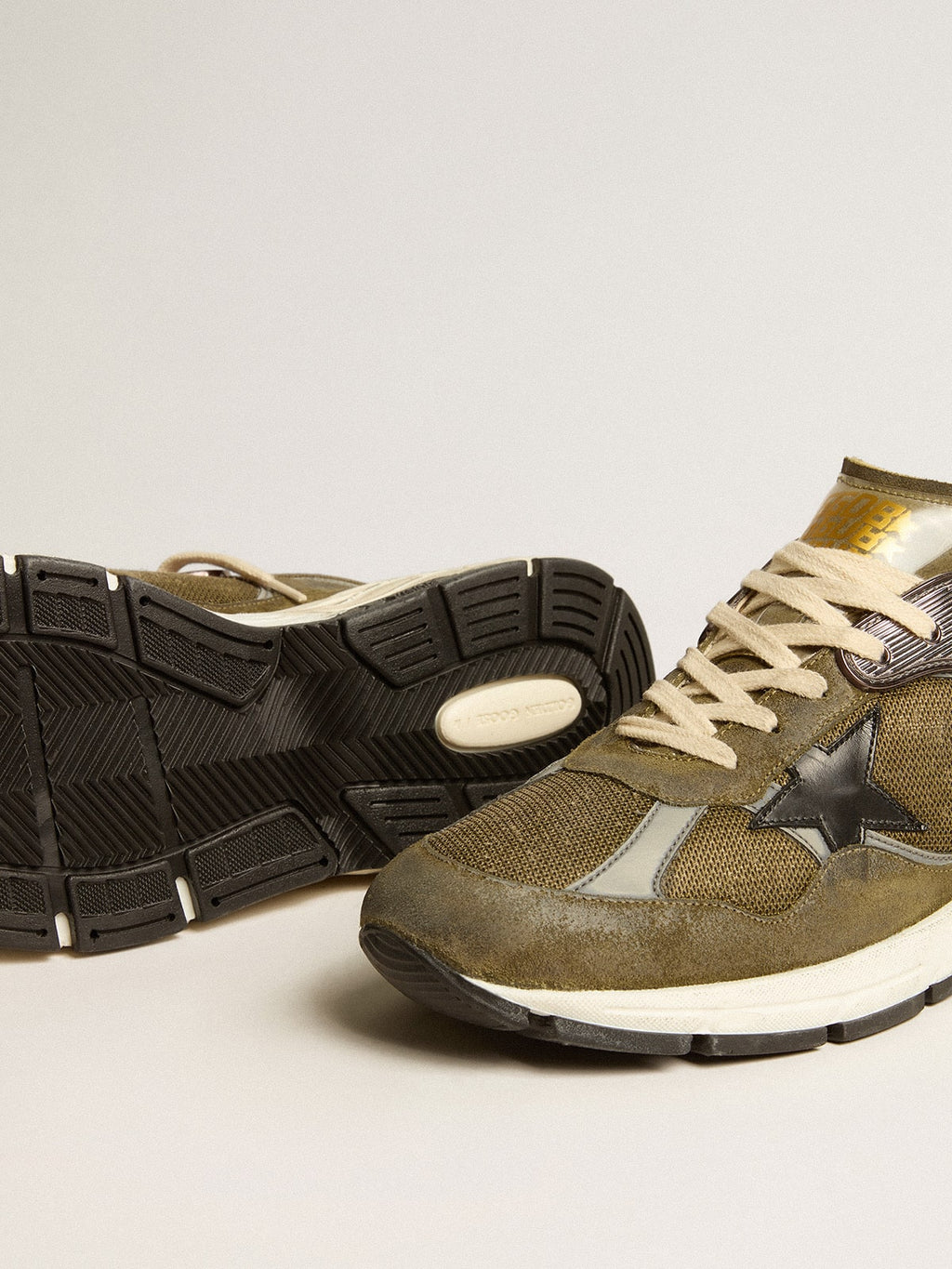 Men's Dad-Star in suede and mesh with black leather star and heel tab| Golden Goose