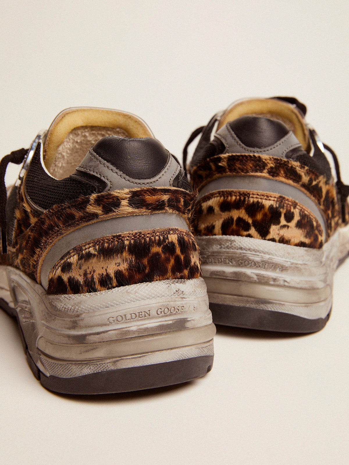 Women's Dad-Star sneakers in leopard-print pony skin| Golden Goose