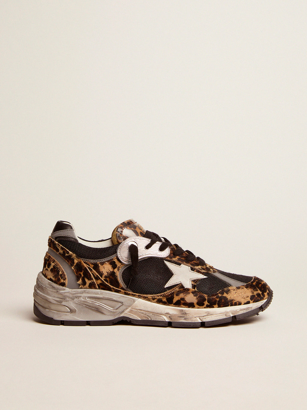Women's Dad-Star sneakers in leopard-print pony skin| Golden Goose
