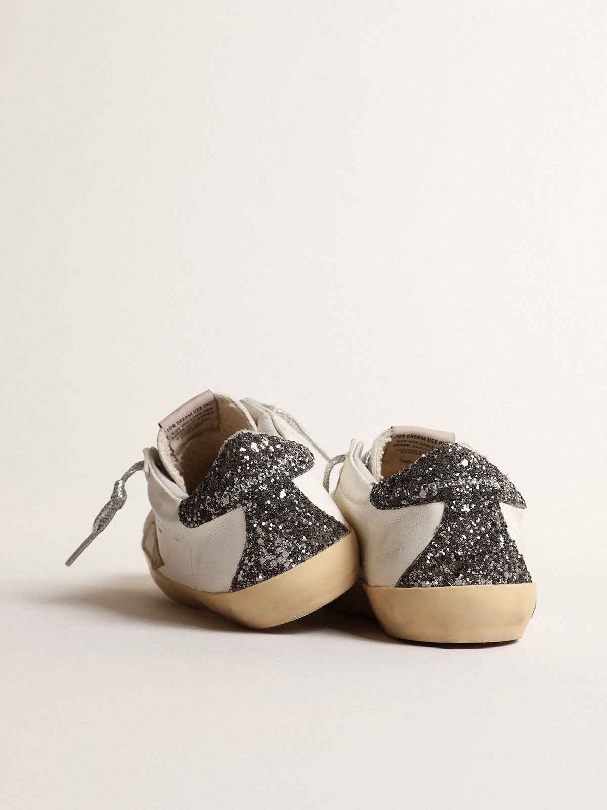 Super-Star Junior with a hazelnut star and glitter heel tab| Golden Goose
