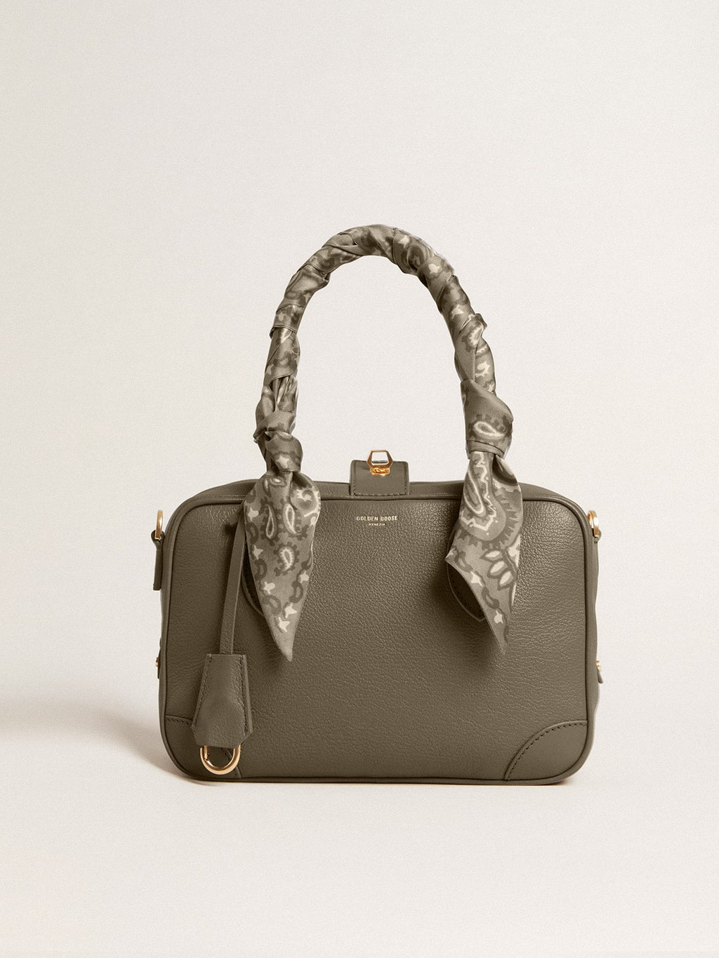 Vita Bag in sage-green sheepskin leather with gold details| Golden Goose