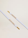 White cotton laces with contrasting gold-colored logo| Golden Goose