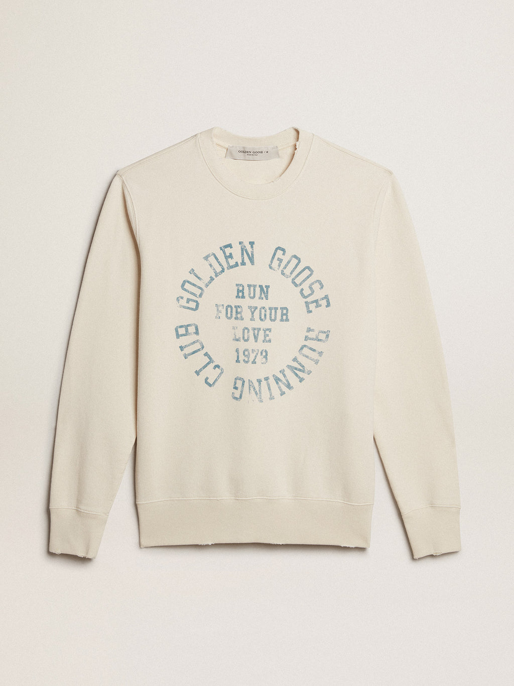 Aged white cotton sweatshirt| Golden Goose