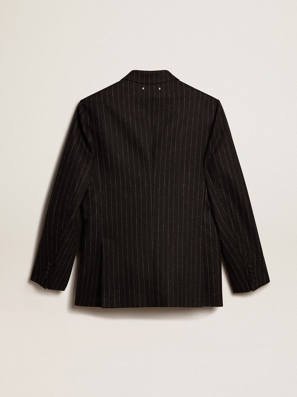 Men's double-breasted blazer in gray melange wool| Golden Goose
