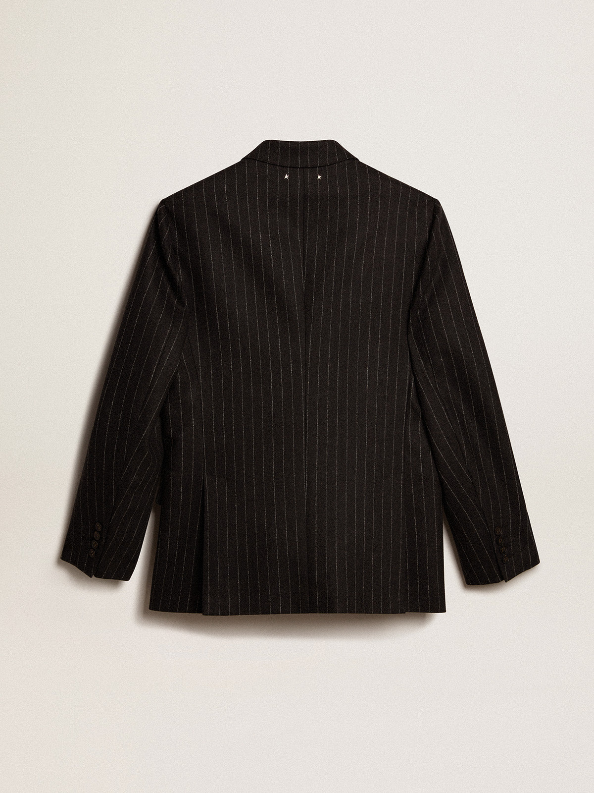 Men's double-breasted blazer in gray melange wool| Golden Goose