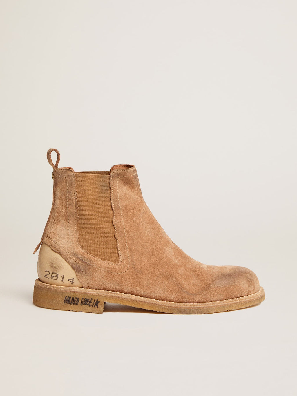 John Chelsea boots in caramel-colored suede| Golden Goose