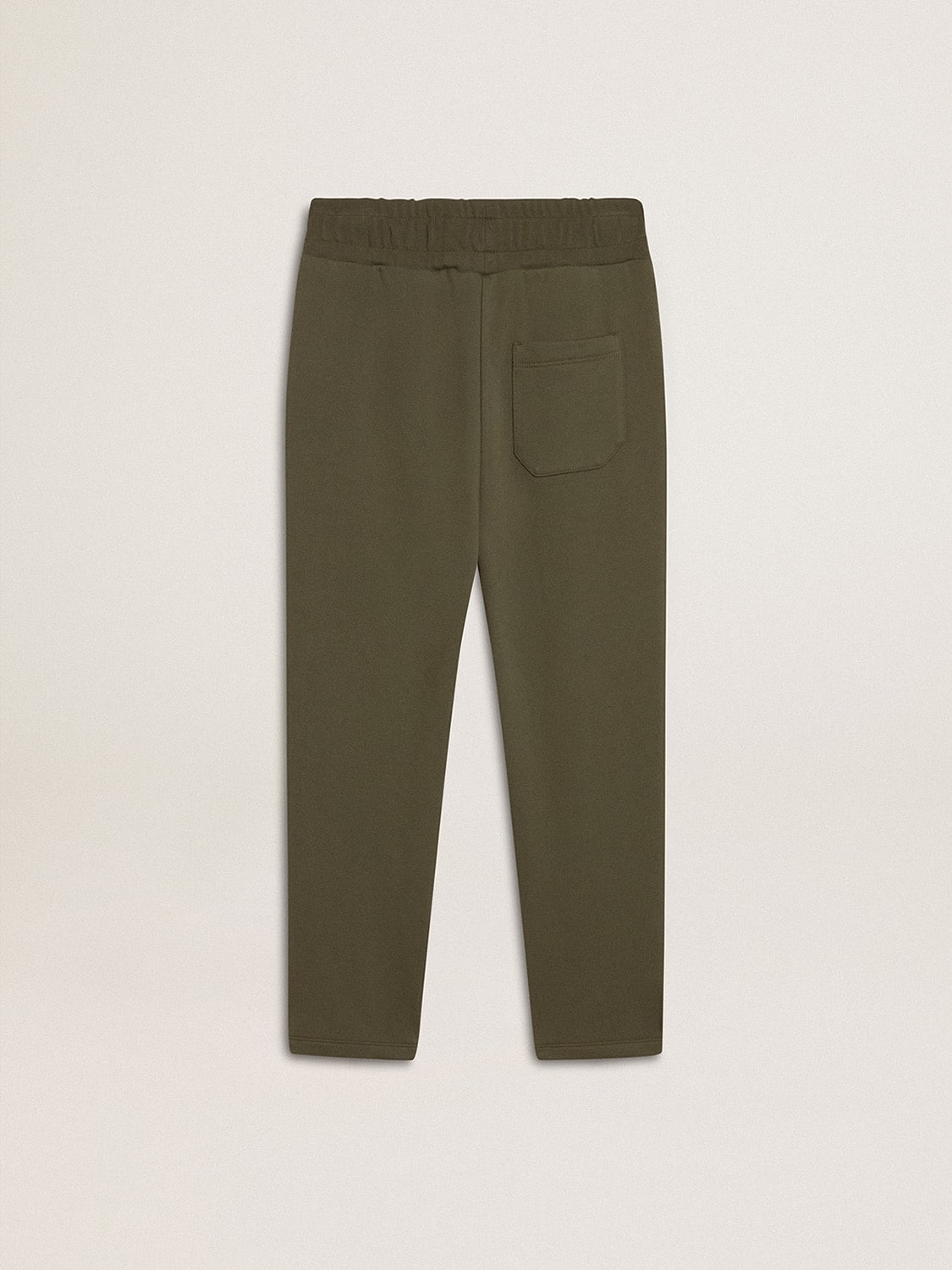 Boys' military-green joggers with white stars| Golden Goose