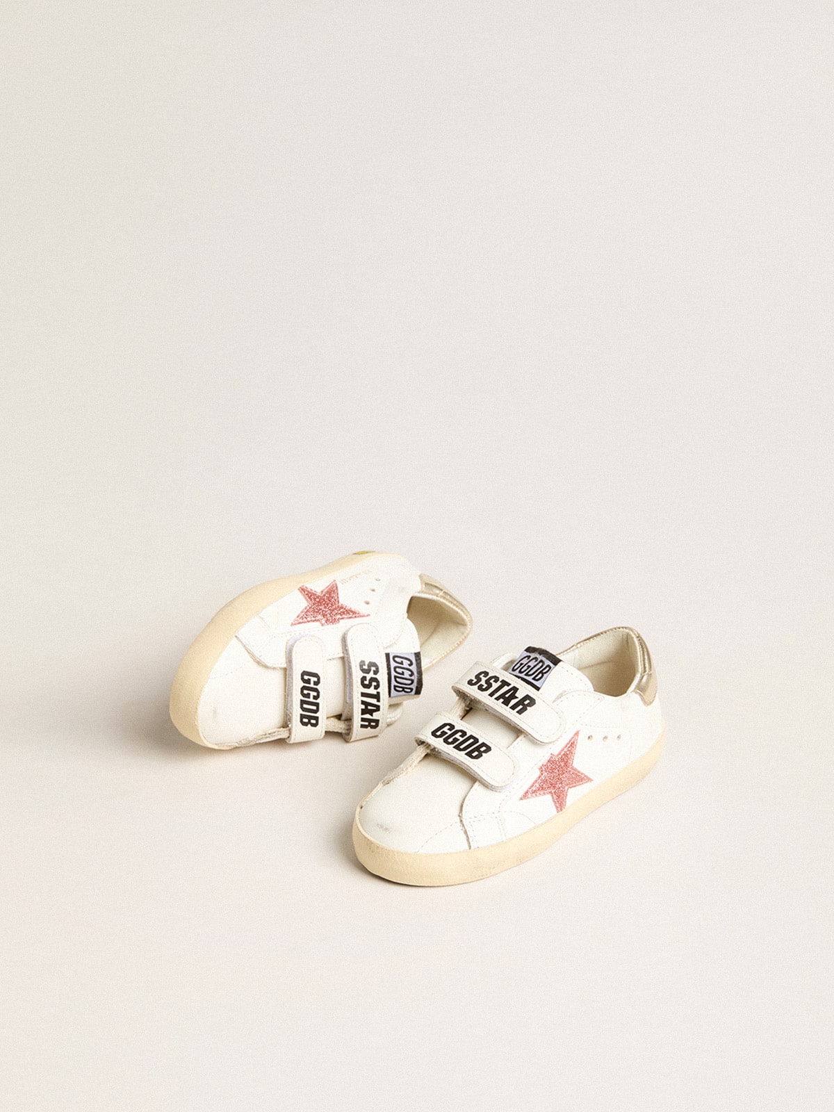 Junior Old School with metallic peach leather star| Golden Goose