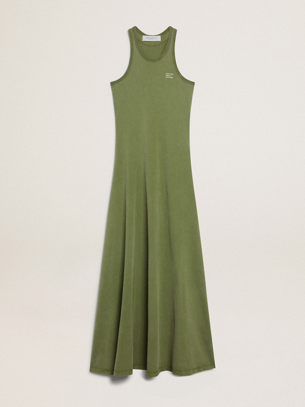 Pesto-green tank dress| Golden Goose