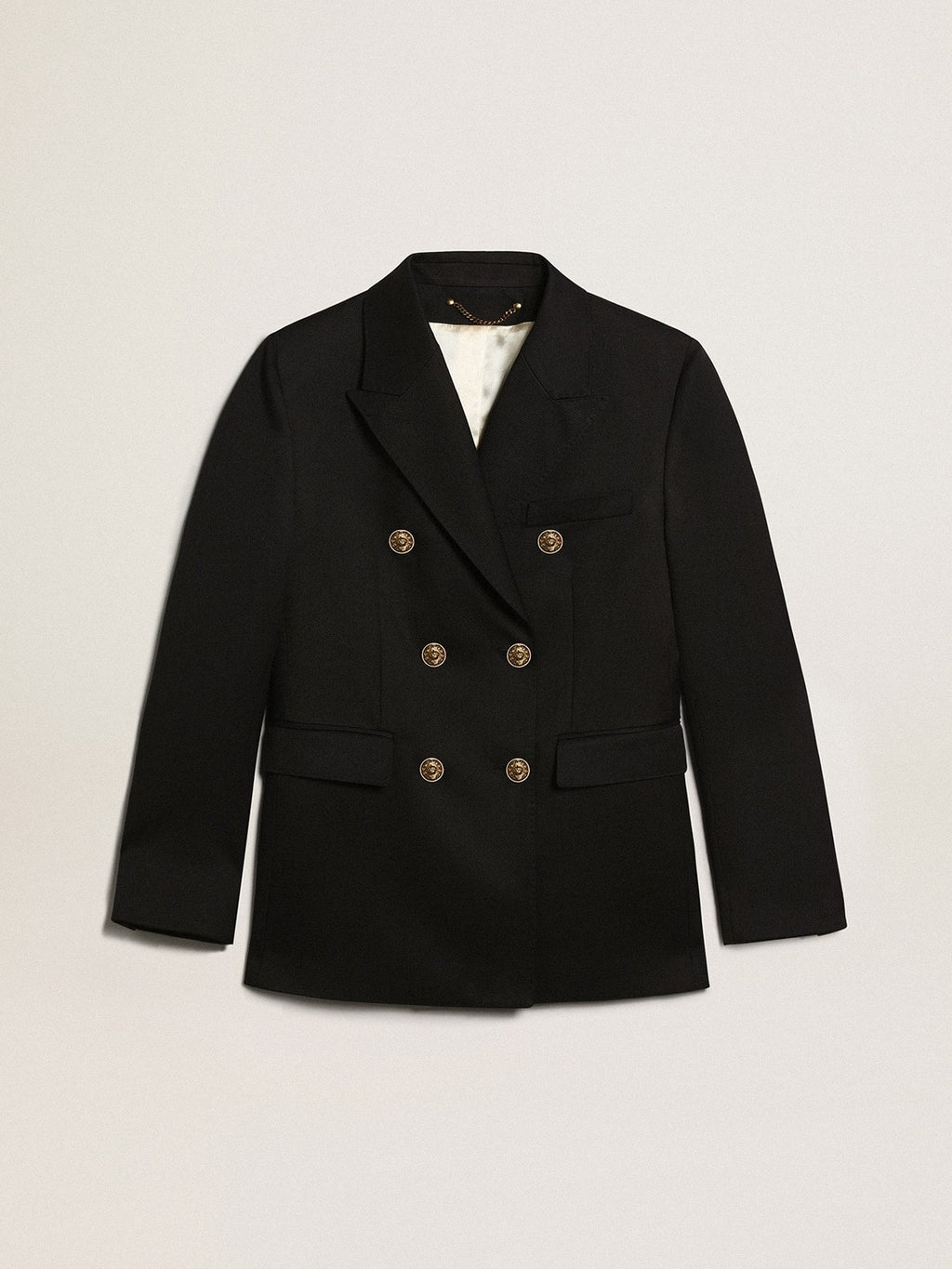 Women's double-breasted blue blazer| Golden Goose