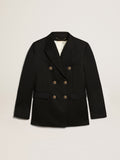 Women's double-breasted blue blazer| Golden Goose