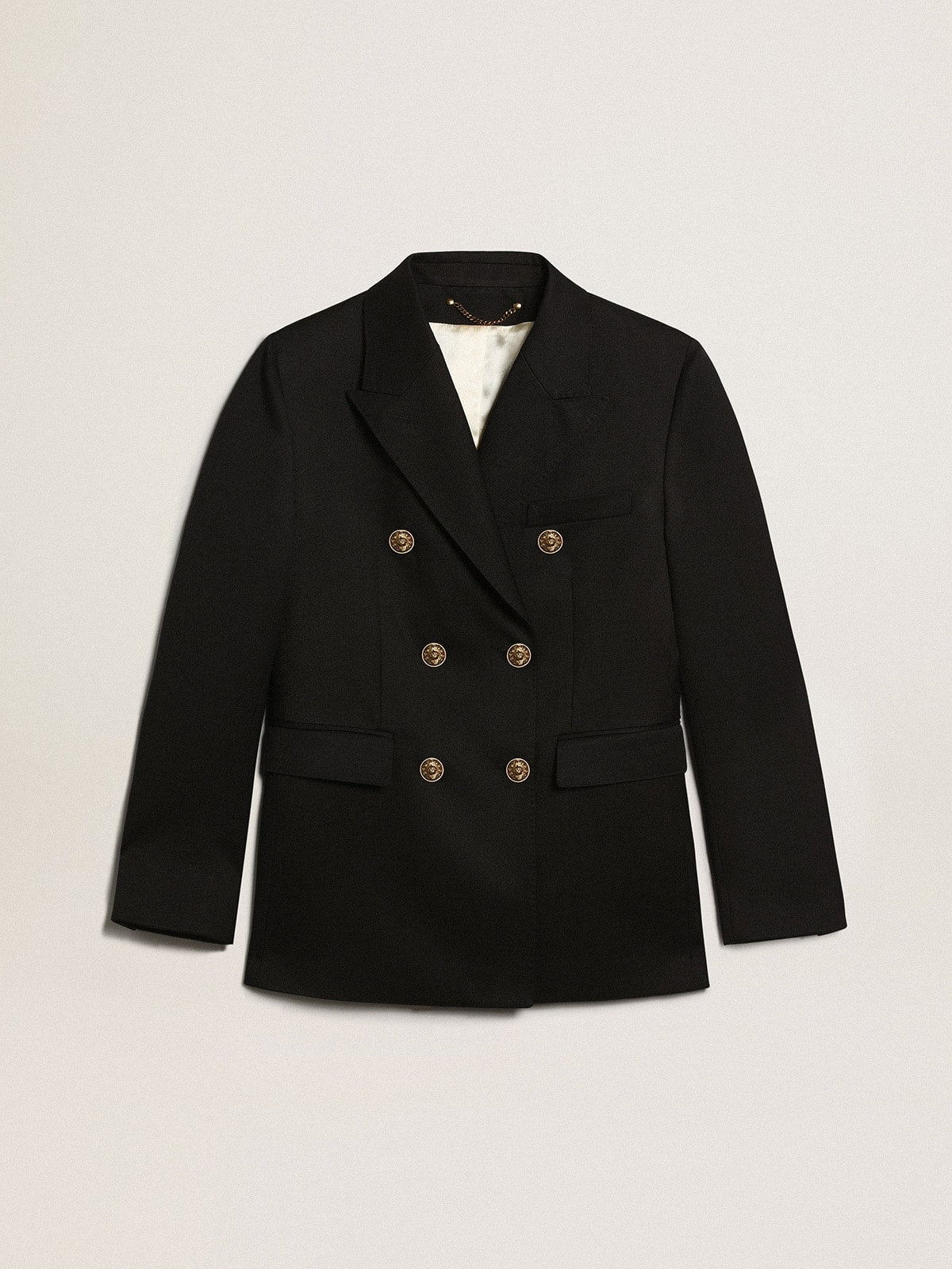 Women's double-breasted blue blazer| Golden Goose