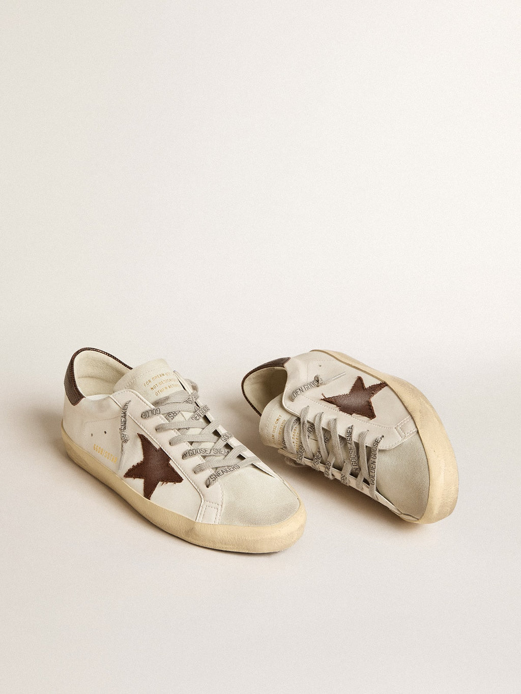 Men's Bio-based Super-Star with canvas star and dark brown leather heel tab| Golden Goose