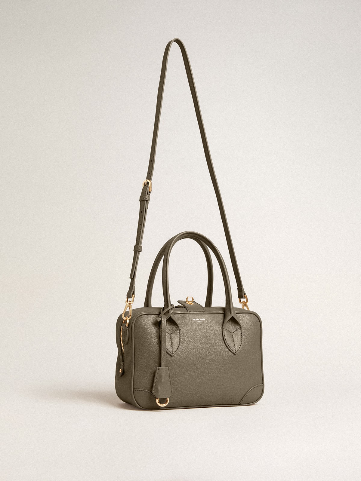 Vita Bag in sage-green sheepskin leather with gold details| Golden Goose
