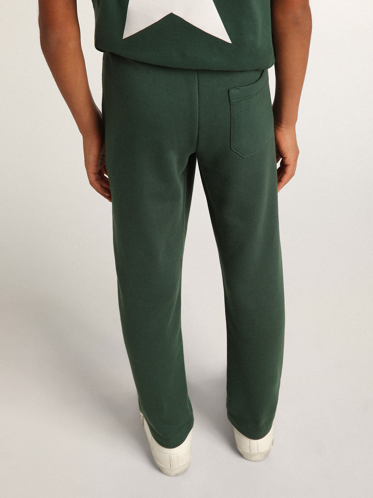 Bright green joggers with contrasting stars| Golden Goose