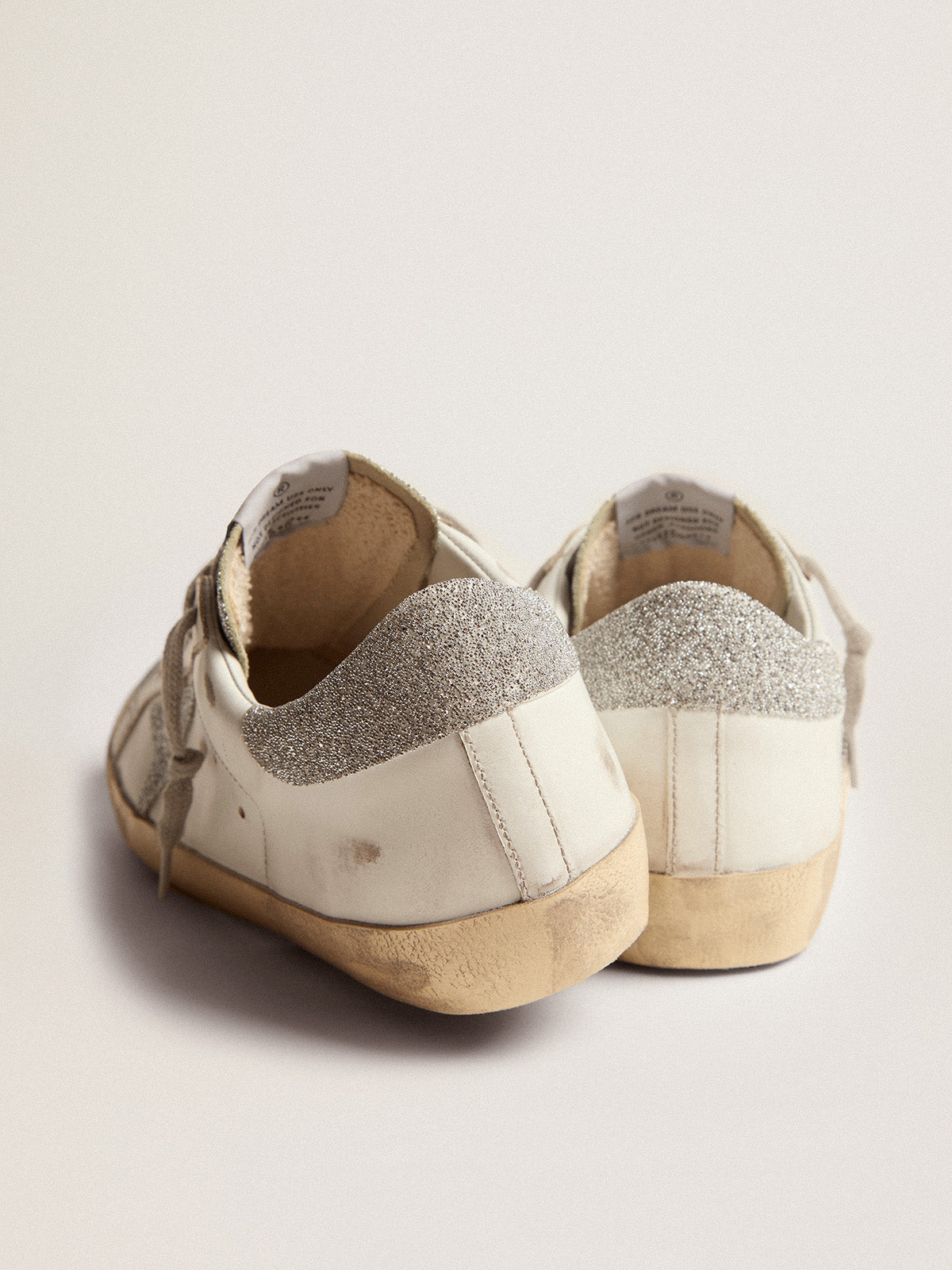 Women's Super-Star with white leather upper and Swarovski inserts| Golden Goose