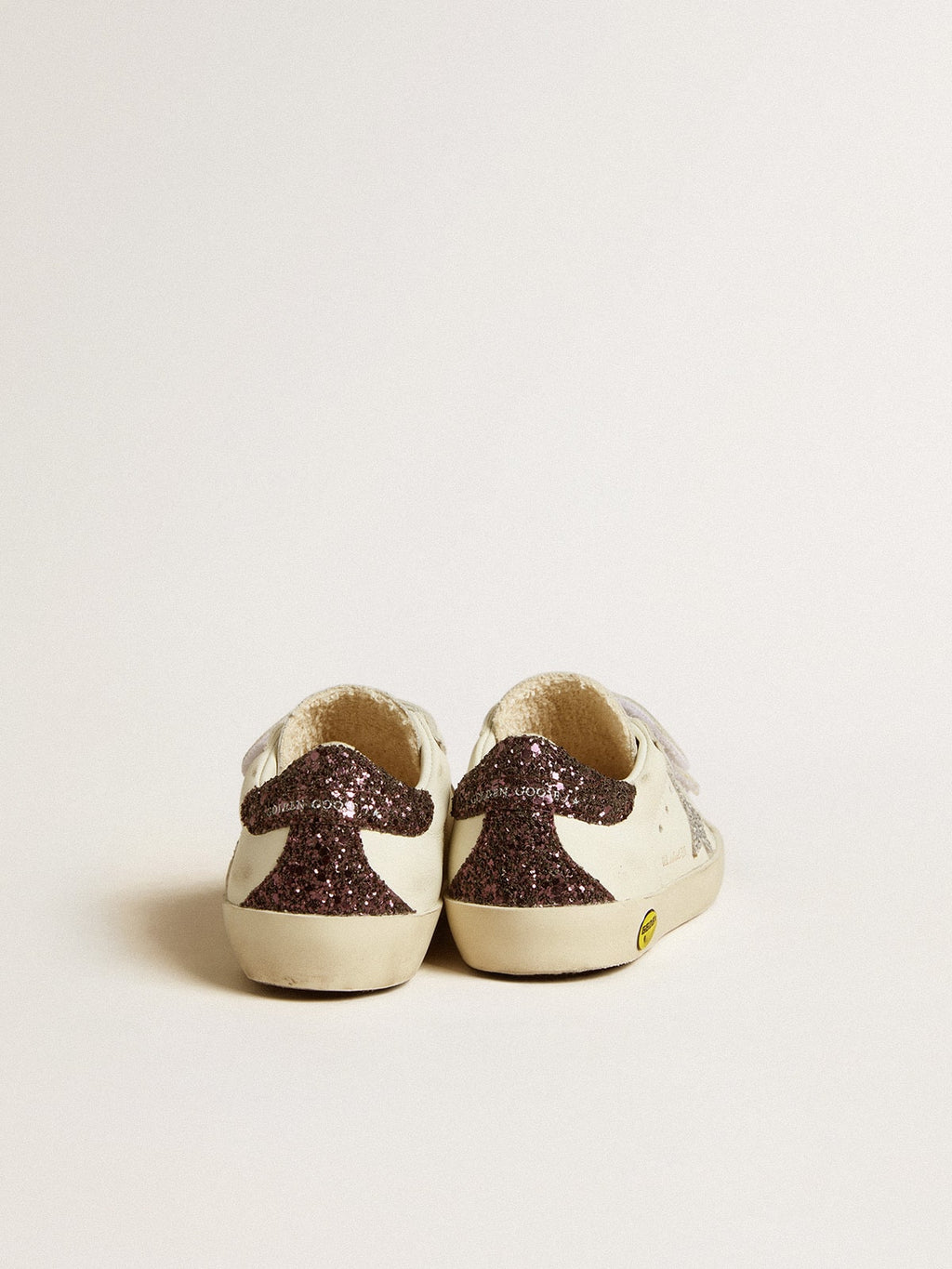 Old School Young with silver glitter star and glitter heel tab| Golden Goose