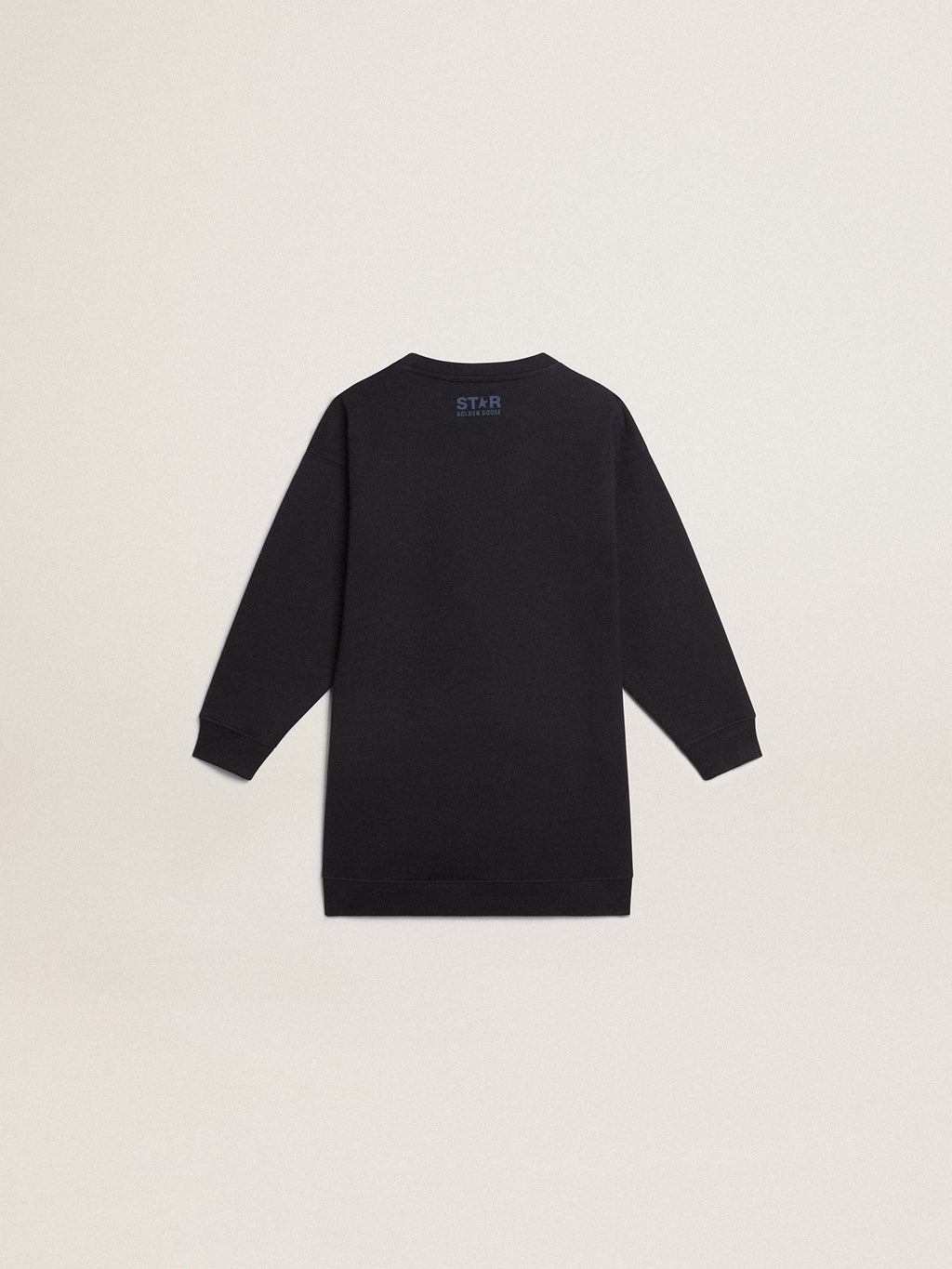 Girls' dark blue sweatshirt dress with sequin star| Golden Goose