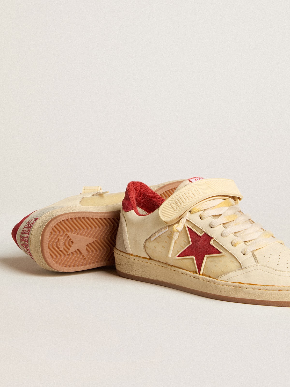 Men's Ball Star LAB in nappa and PVC with red suede star and heel tab| Golden Goose