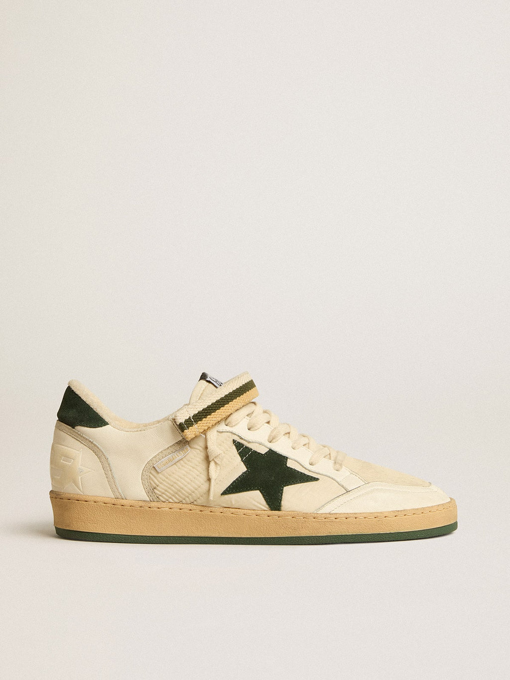 Ball Star in nylon and nappa with green suede star and heel tab| Golden Goose