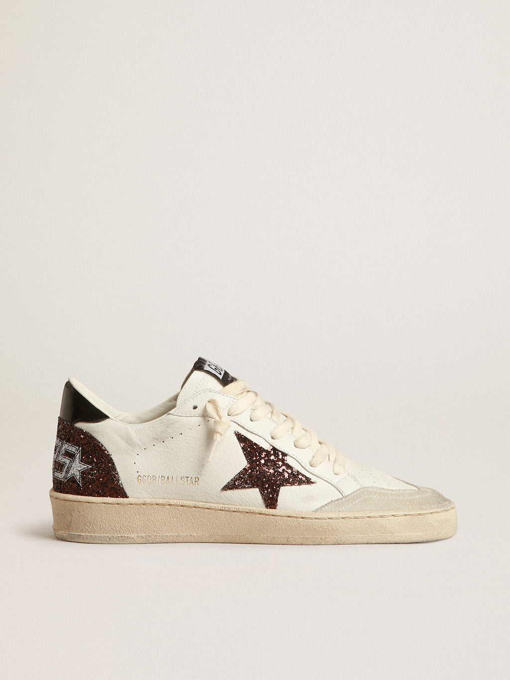 Ball Star in nappa with glitter star and black nappa heel tab| Golden Goose