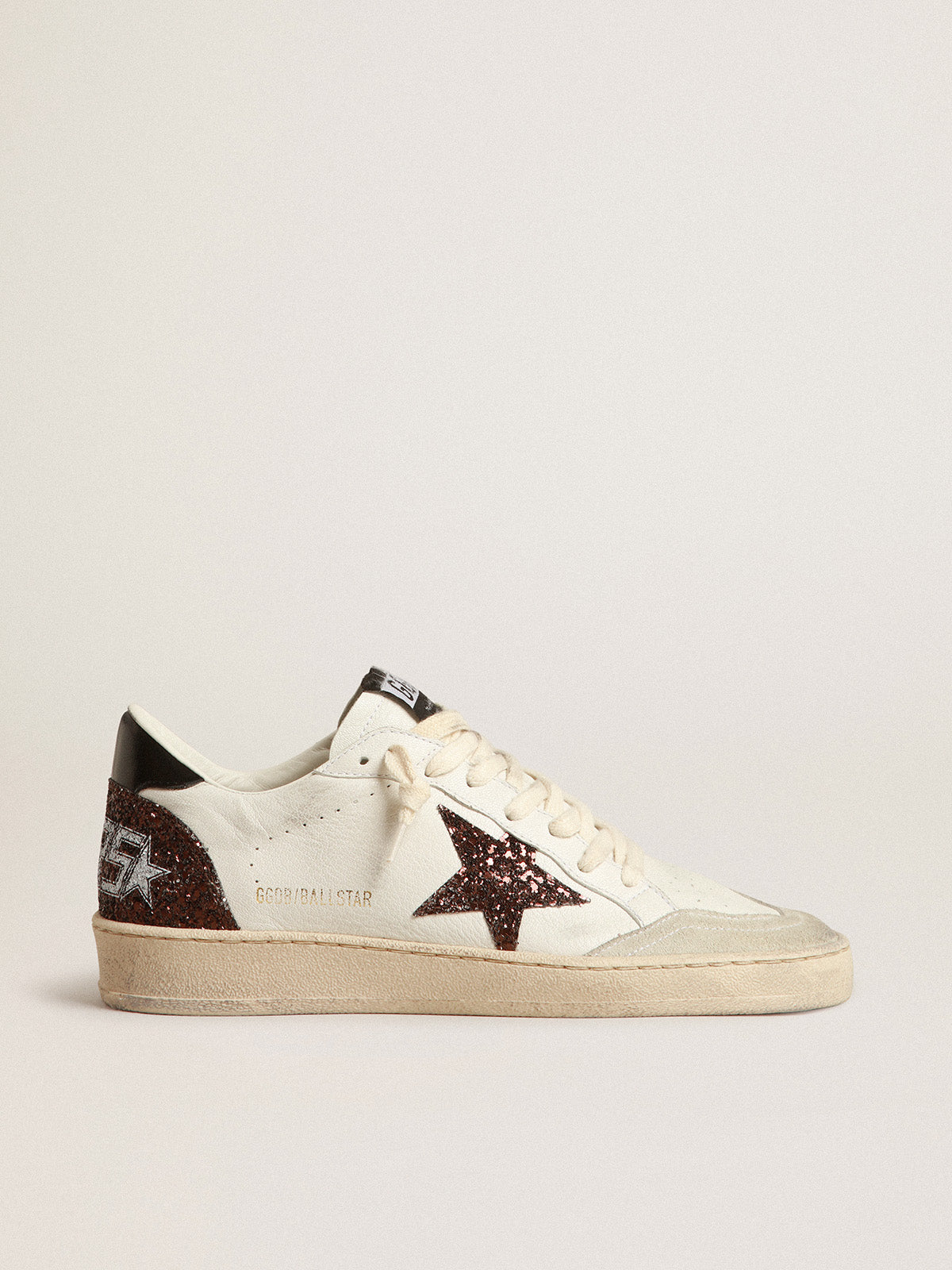 Ball Star in nappa with glitter star and black nappa heel tab| Golden Goose