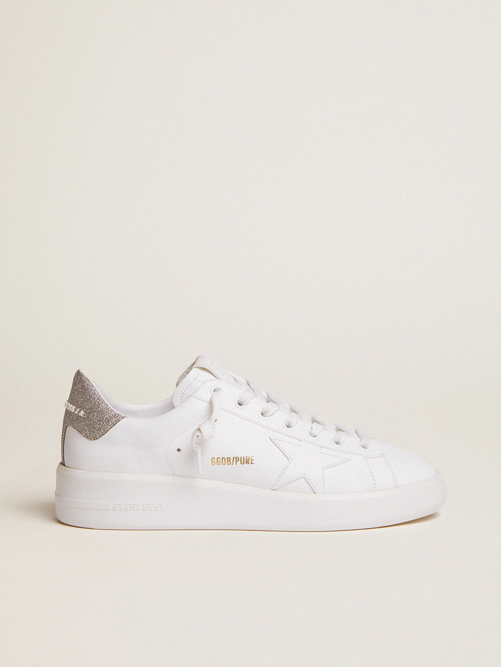 Purestar sneakers with glittery silver heel tab| Golden Goose