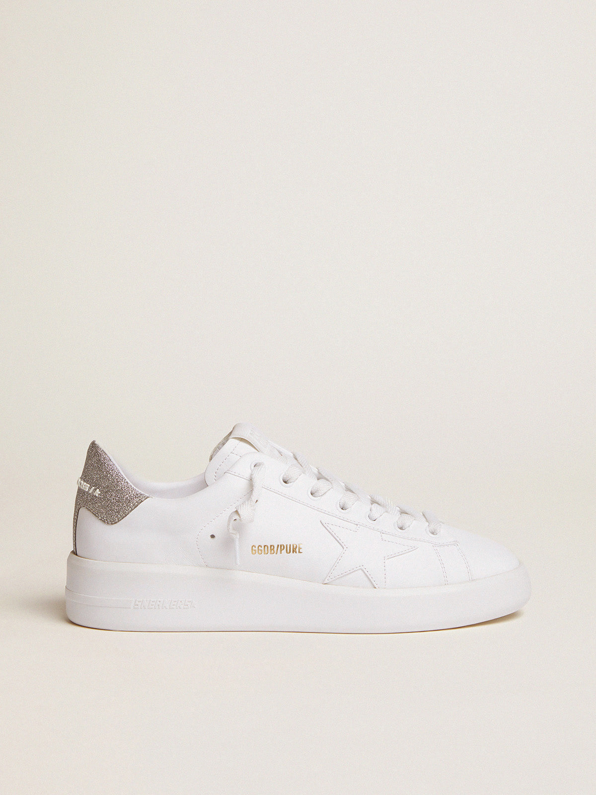Purestar sneakers with glittery silver heel tab| Golden Goose