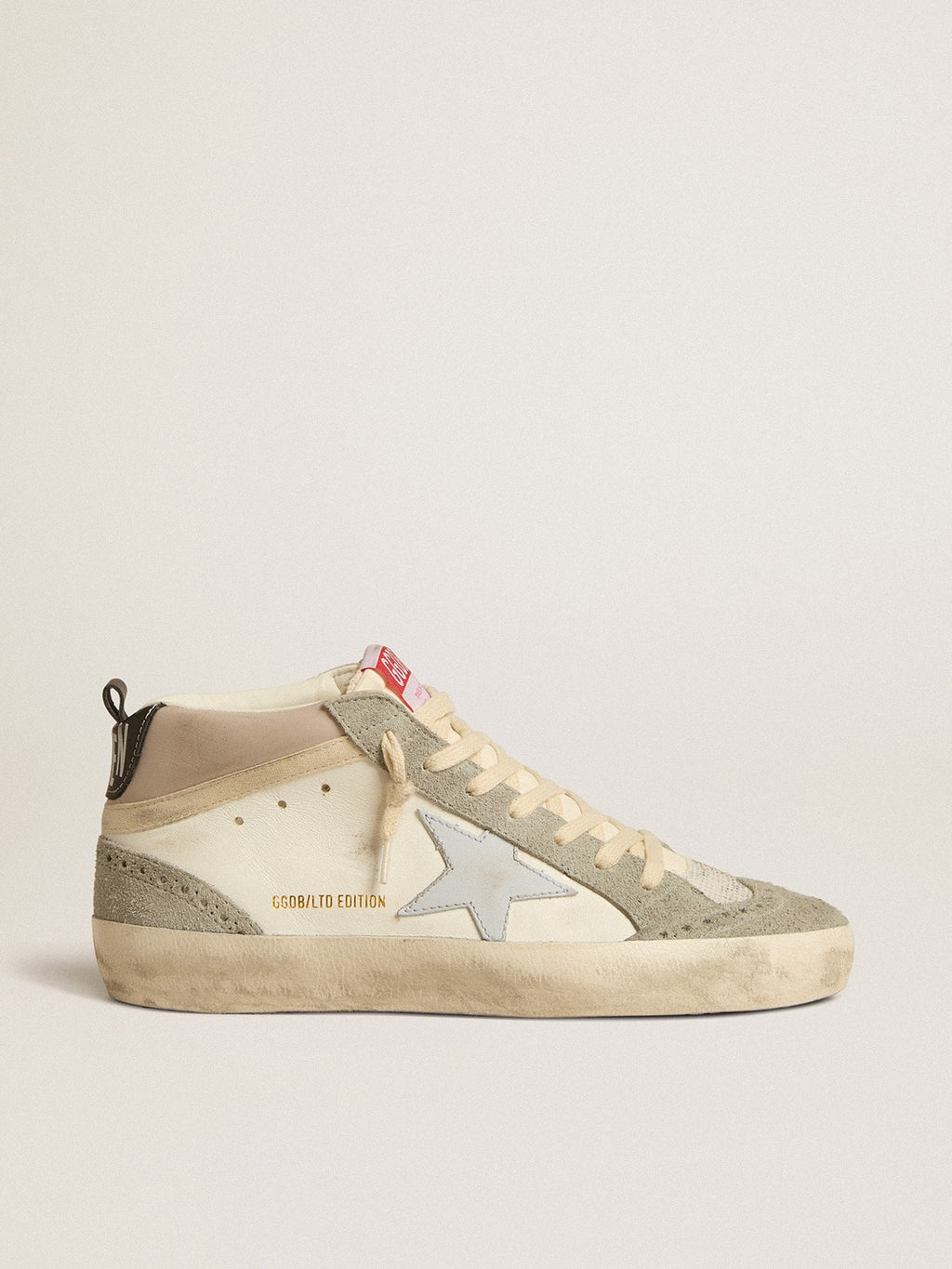 Mid Star LTD with light gray leather star and gray suede inserts| Golden Goose