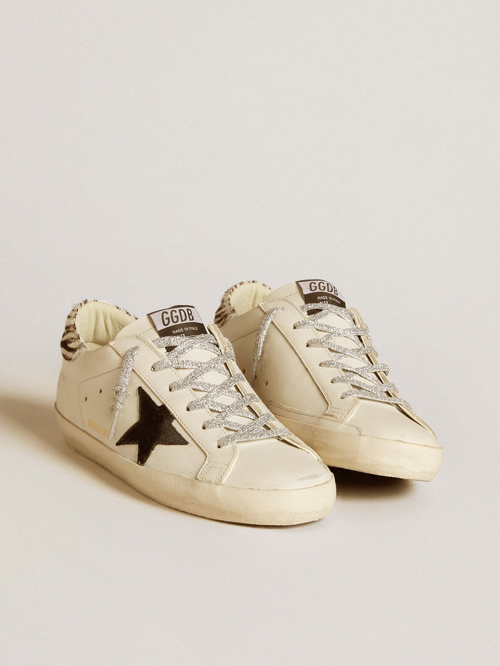 Women's Super-Star with suede star and in pony skin heel tab| Golden Goose