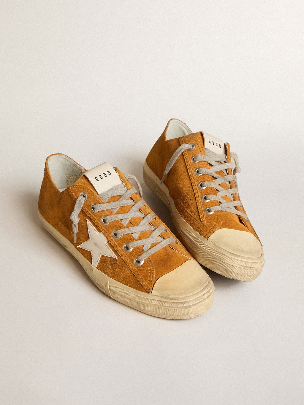 Men's V-Star LTD in camel suede with a milk-white leather star| Golden Goose