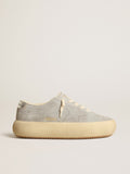 Men's Space-Star shoes in ice-gray suede with shearling lining| Golden Goose