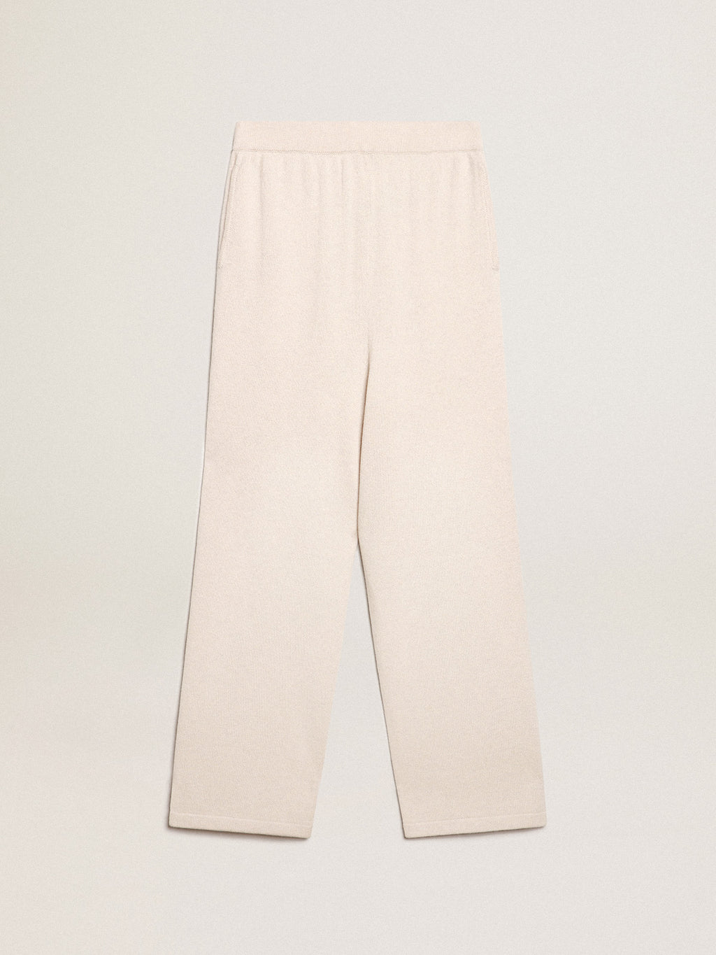 Natural white cashmere blend women's joggers| Golden Goose