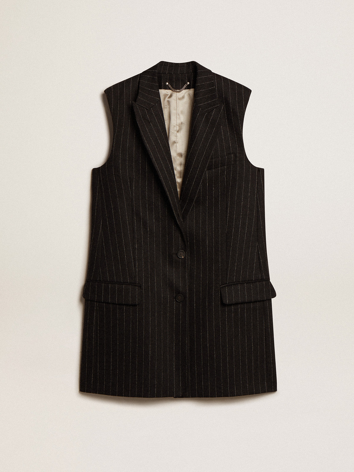 Women's vest in gray melange wool| Golden Goose
