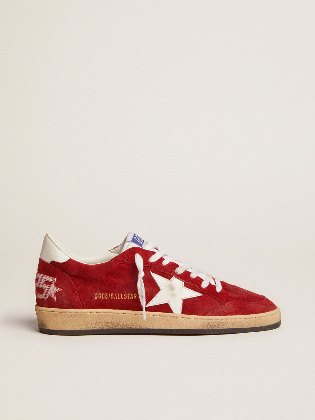 Men's Ball Star in dark red suede with white star and heel tab| Golden Goose