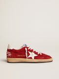 Men's Ball Star in dark red suede with white star and heel tab| Golden Goose