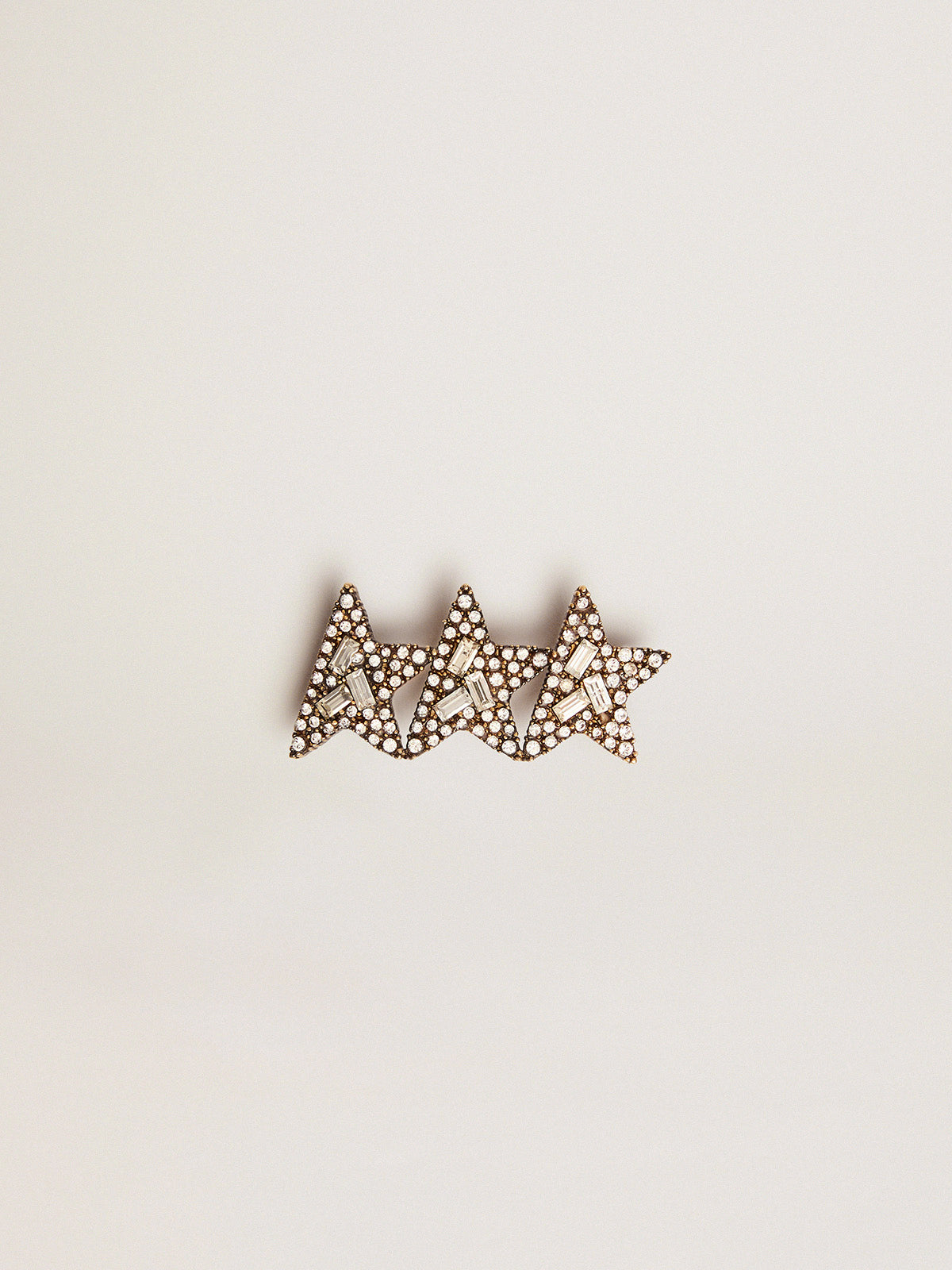 Lace accessory with three antique gold color stars with crystals| Golden Goose