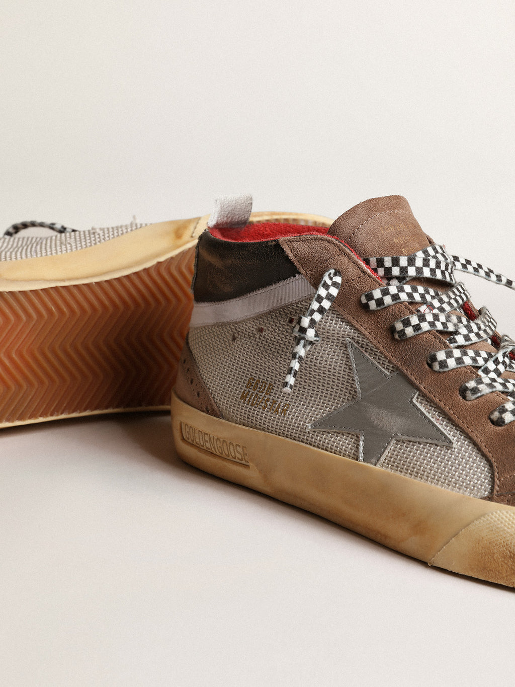 Mid Star in mesh and suede with a silver leather star| Golden Goose