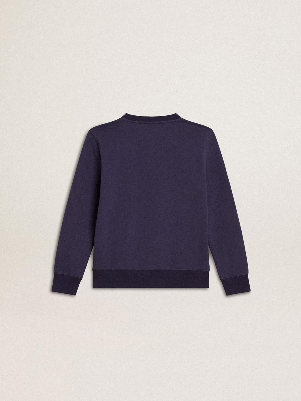 Blue-violet sweatshirt with Golden Goose lettering on the front| Golden Goose