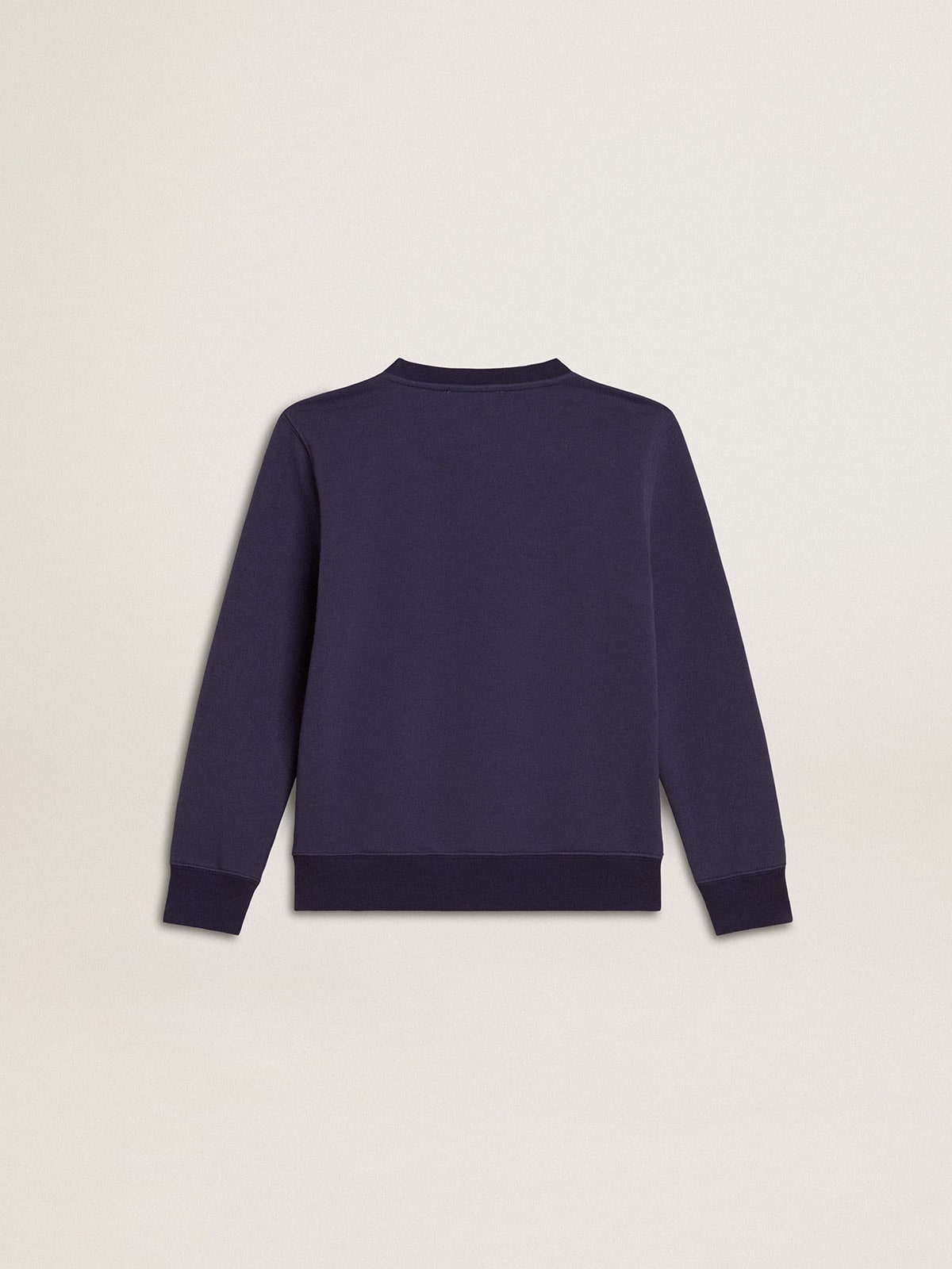 Blue-violet sweatshirt with Golden Goose lettering on the front| Golden Goose