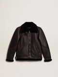 Black sheepskin jacket| Golden Goose