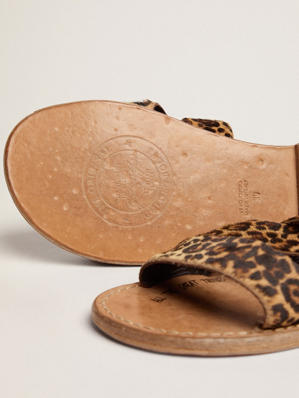 Leopard pony skin sandals for women Margaret| Golden Goose