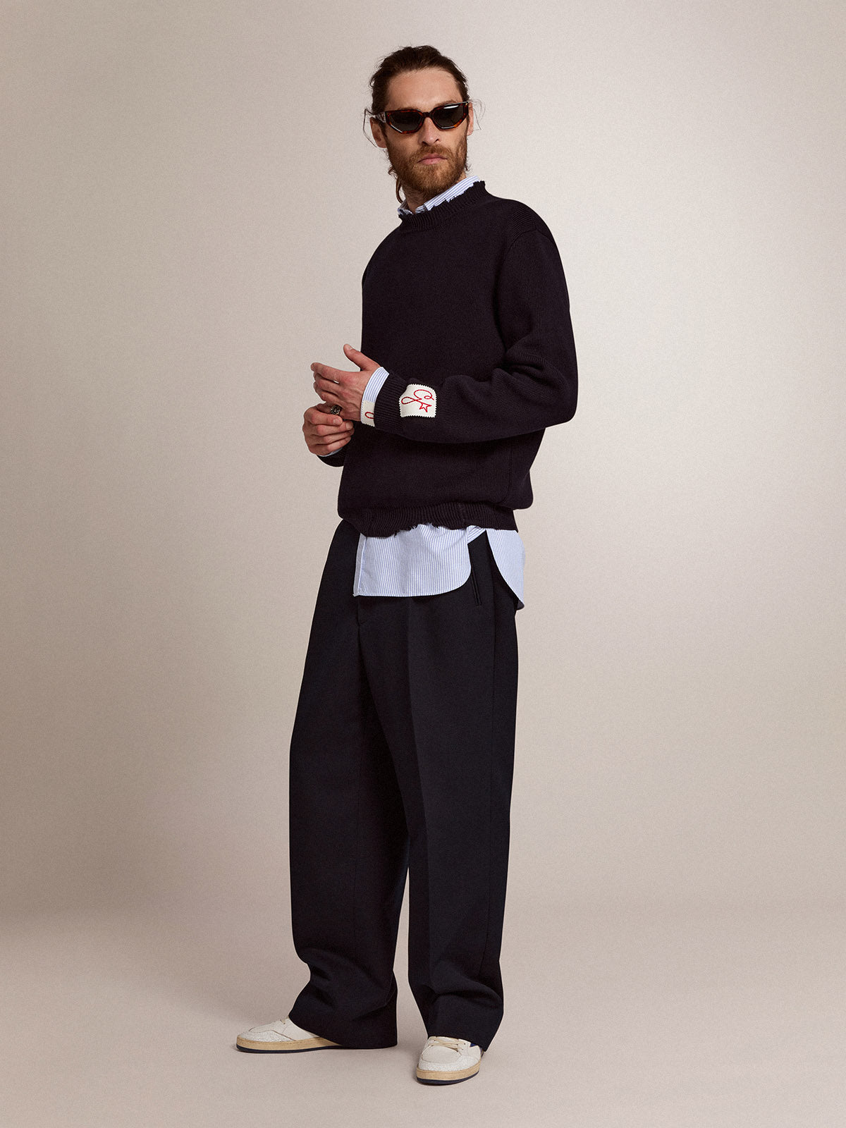 Men's shirt with narrow stripes| Golden Goose