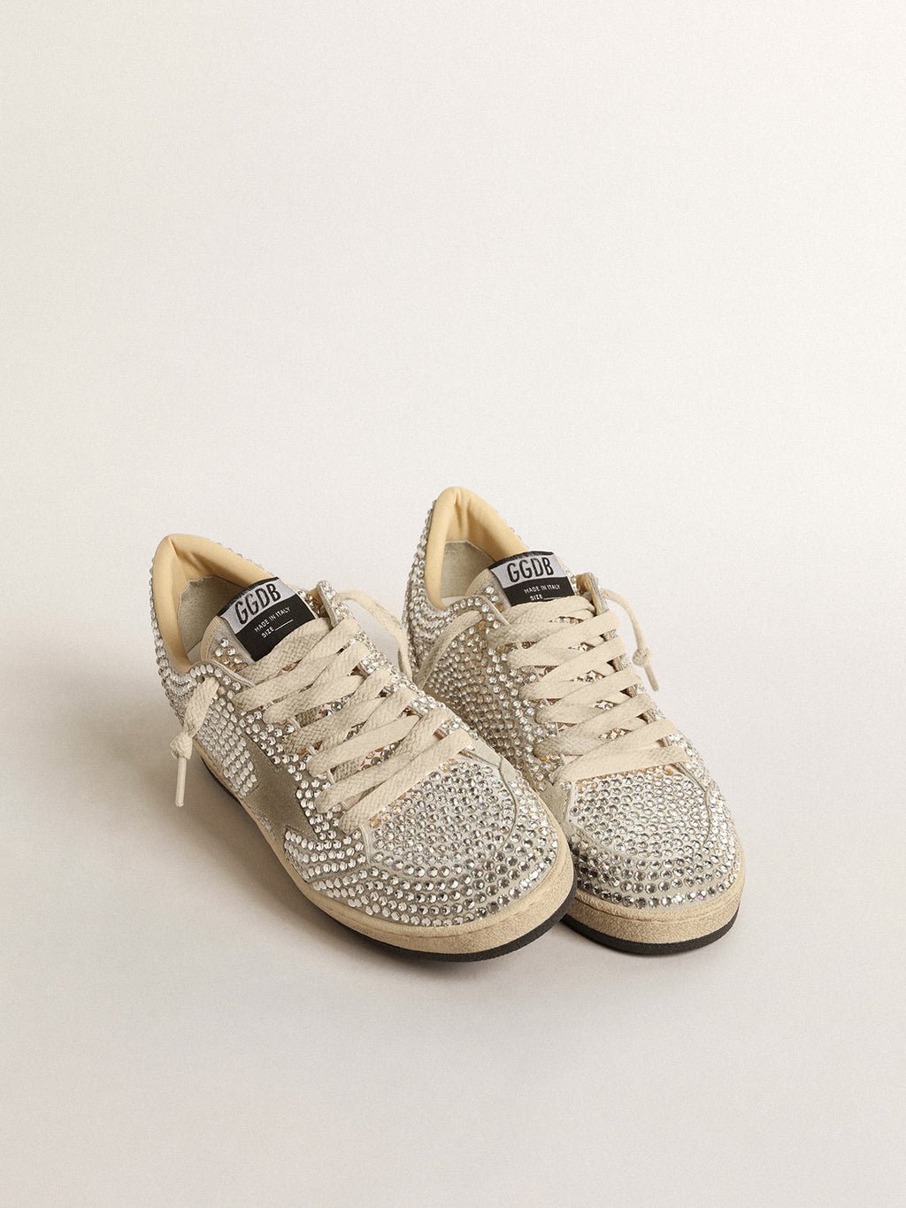 Ball Star LTD with Swarovski crystals and gray suede star| Golden Goose