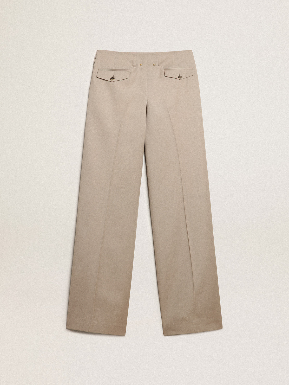 Pants in light beige wool gabardine| Golden Goose