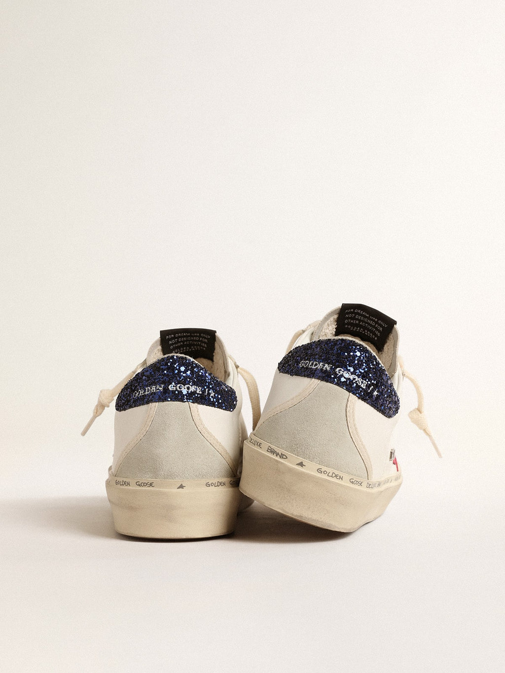 Hi Star with fuchsia leather star and blue glitter heel tab| Golden Goose