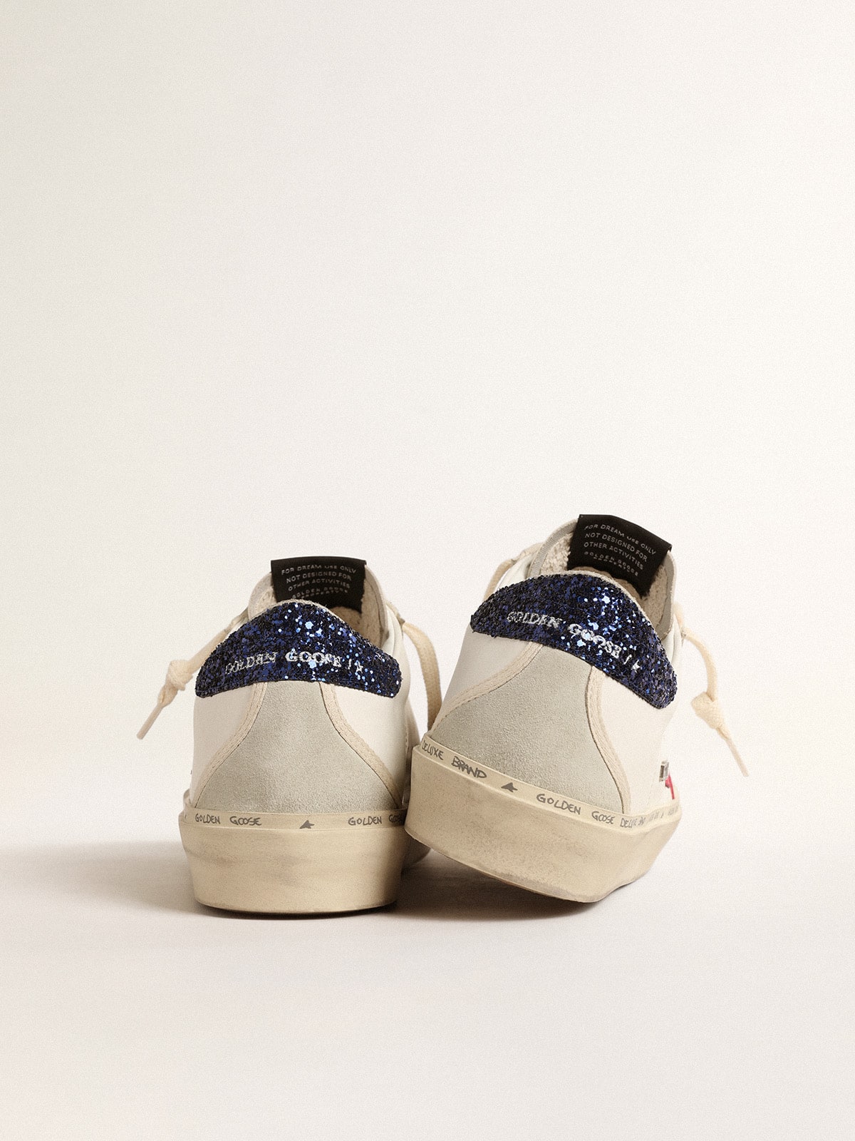 Hi Star with fuchsia leather star and blue glitter heel tab| Golden Goose