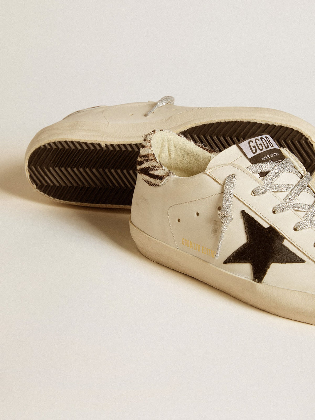 Women's Super-Star with suede star and in pony skin heel tab| Golden Goose